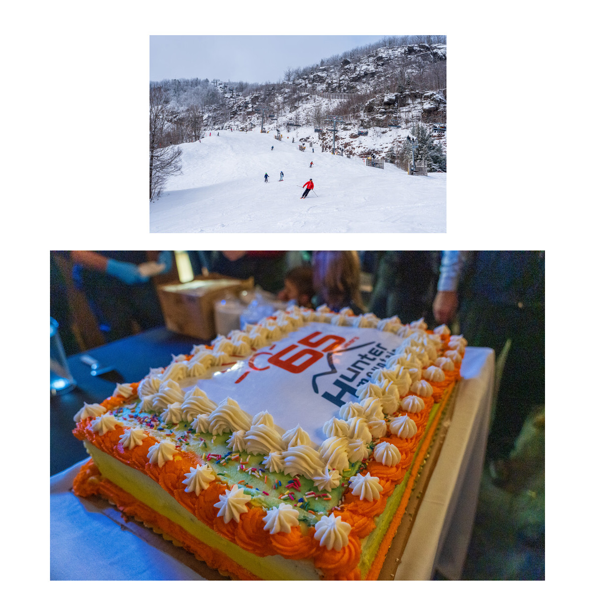 Hunter 65th Birthday Cake and Skiers