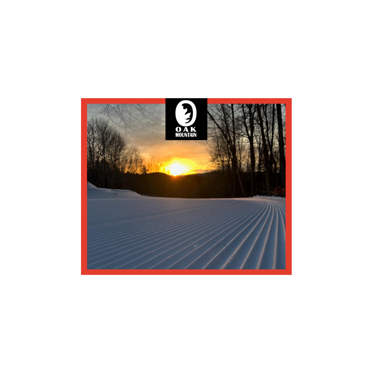 Oak Mountain - Groomer Powder with Sunrise