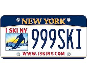 NY Ski License Plate