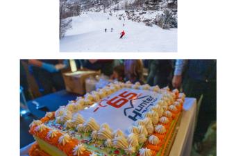 Hunter 65th Birthday Cake and Skiers