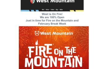 West Mountain Logo and Fire on the Mountain