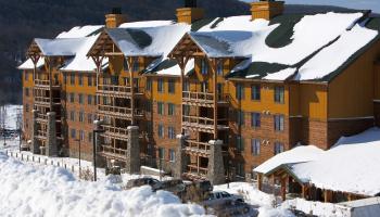 Snow covered hotel 